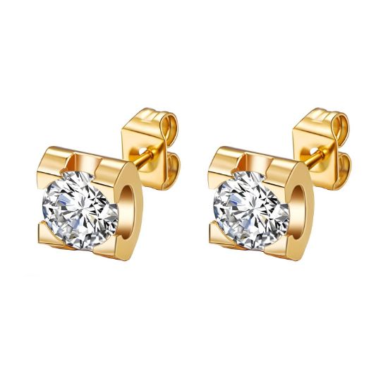 Εικόνα της Earrings, 18K Gold Plated Steel