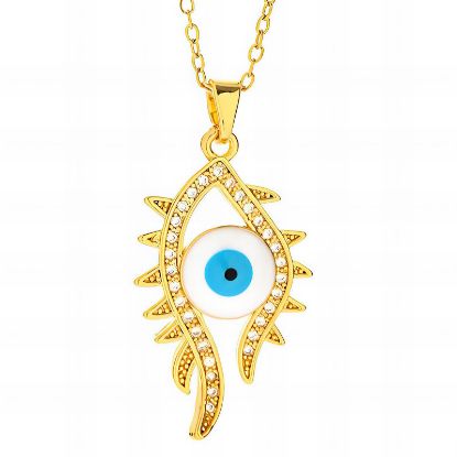 Εικόνα της "evil eye" Necklace, 18K Gold Plated Steel