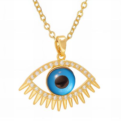 Εικόνα της "Evil Eye" Necklace, 18K Gold Plated Steel