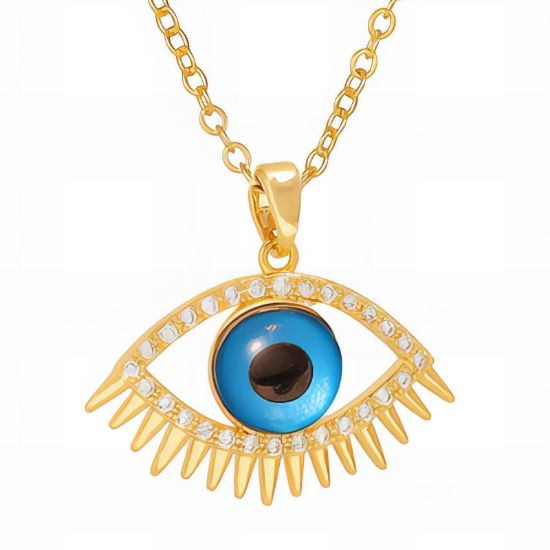 Εικόνα της "Evil Eye" Necklace, 18K Gold Plated Steel