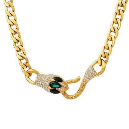Εικόνα της 18K gold plated Stainless steel "Snake" necklace, Intensity