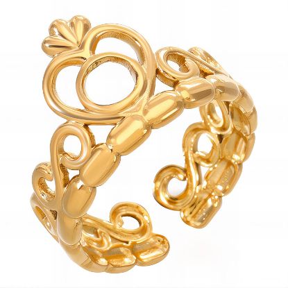 Εικόνα της "Heart" Ring, 18K Gold Plated Steel