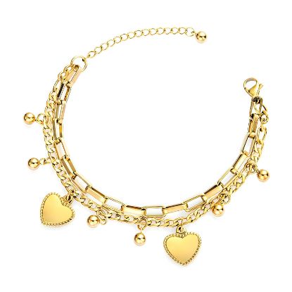 Εικόνα της "Hearts" Bracelet, 18K Gold Plated Steel