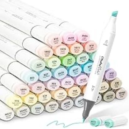 Εικόνα της Ohuhu Honolulu Alcohol Art Markers Σετ 48 Pastel Μαρκαδόρων Brush & Chisel