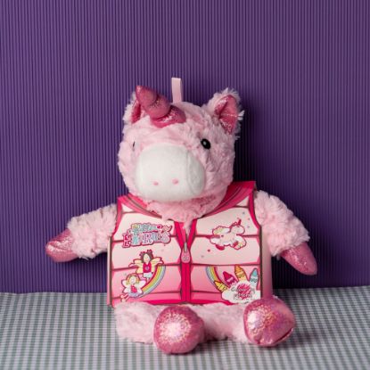 Εικόνα της Snuggles & Cuddles παιδικό σετ δώρου θερμοφόρα σε σχέδιο μονόκερος