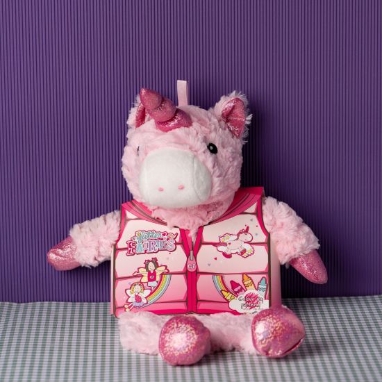 Εικόνα της Snuggles & Cuddles παιδικό σετ δώρου θερμοφόρα σε σχέδιο μονόκερος