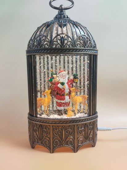 Εικόνα της Χριστουγεννιάτικο Φανάρι (Στρογγυλό με Αγιο Βασίλη)