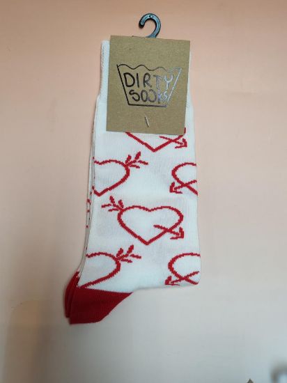 Εικόνα της DIRTY SOCKS ΛΕΥΚΕΣ-ΚΟΚΚΙΝΕΣ ΚΑΡΔΟΥΛΕΣ