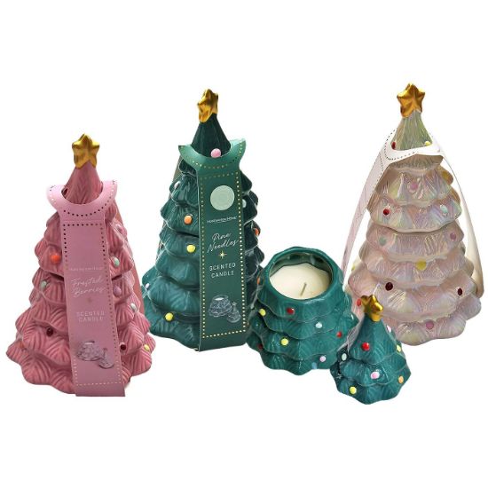 Εικόνα της Κερί Αρωματικό σε Κεραμικό Χριστουγεννιάτικο Δέντρο