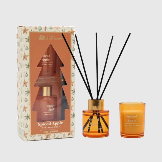 Εικόνα της Xmas Σετ με αρωματικό χώρου 50ml και κερί 50gr κανέλα μήλο