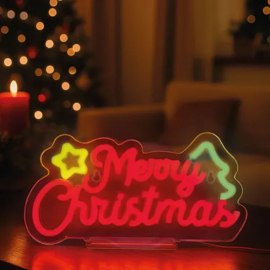 Εικόνα της Neon Effect Led Lamp - Merry Xmas - It's a Sign