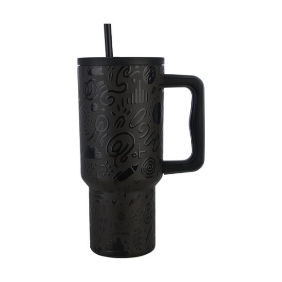 Εικόνα της ΘΕΡΜΟΣ STRAW TUMBLER XL SAVE THE AEGEAN 900ml NOIR ECHO