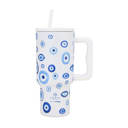 Εικόνα της ΘΕΡΜΟΣ STRAW TUMBLER XL SAVE THE AEGEAN 900ml SPIRIT OF LUCK