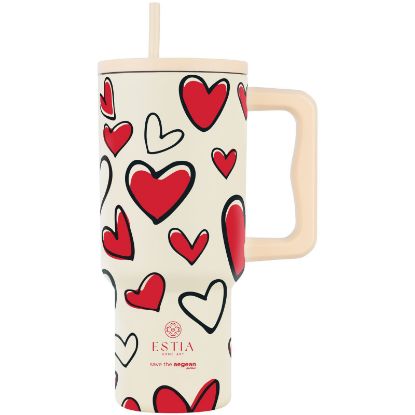 Εικόνα της ΘΕΡΜΟΣ STRAW TUMBLER XL SAVE THE AEGEAN 900ml RED VALENTINE