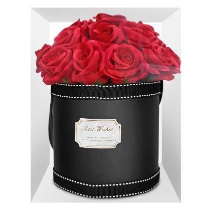 Εικόνα της Κουτί Κυλινδρικό με 21 Τριαντάφυλλα Προϊόν=20x18cm κουτί=23x18x18cm