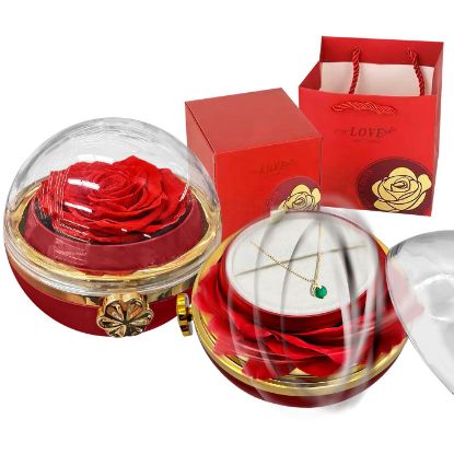 Εικόνα της Παντοτινό Τριαντάφυλλο σε Κόκκινο Κουτί Περιστρεφόμενο ø11cm