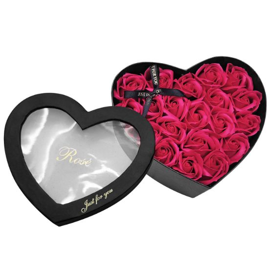 Εικόνα της Κουτί Καρδιά με 20 Τριαντάφυλλα 22x20x10cm