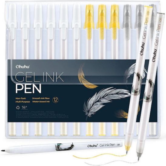 Εικόνα της Ohuhu Gold Silver White Σετ 12 Gel Pens