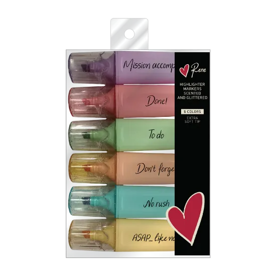 Εικόνα της Μαρκαδόρος υπογράμμισης με άρωμα (6 σχέδια)