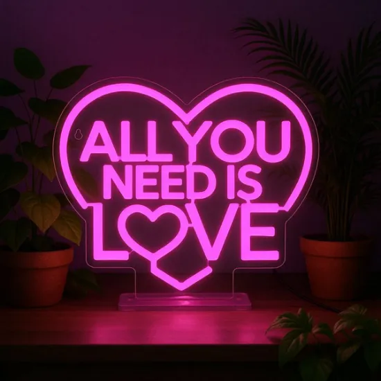 Εικόνα της Neon Effect Led Lamp - All You Need is Love - It's a Sign