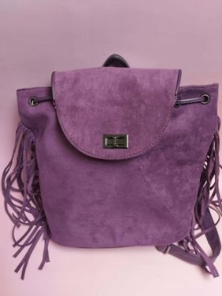 Εικόνα της ΤΣΑΝΤΑ ΠΛΑΤΗΣ ΜΟΒ ΧΡΩΜΑ ΜΕ ΚΡΟΣΣΙΑ