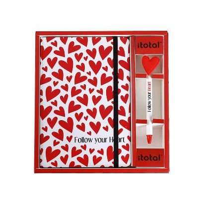 Εικόνα της ΣΗΜΕΙΩΜΑΤΑΡΙΟ i-TOTAL XL1831B HEART A5 ΛΑΣΤΙΧΟ+ΣΤΥΛΟ