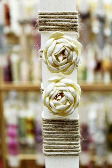 Εικόνα της Πασχαλινή λαμπάδα 23Δ19 Λουλούδι 0516143 εκρού 25x3.5