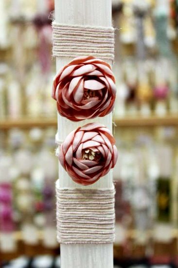 Εικόνα της Πασχαλινή λαμπάδα 23Δ17 Λουλούδι 0516143 σομόν 25x3.5