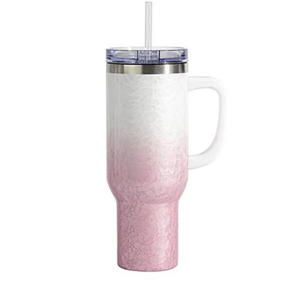 Εικόνα της Travel Tumbler 1200ml (White/Pink) 3D Puffy Cloud - Plastic Handle