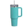 Εικόνα της Travel Tumbler 1200ml (Teal/Gloss) Plastic Handle with Flip Lid & Straw