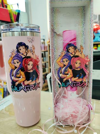 Εικόνα της σετ ποτήρι θερμός και λαμπάδα- κορίτσια 1