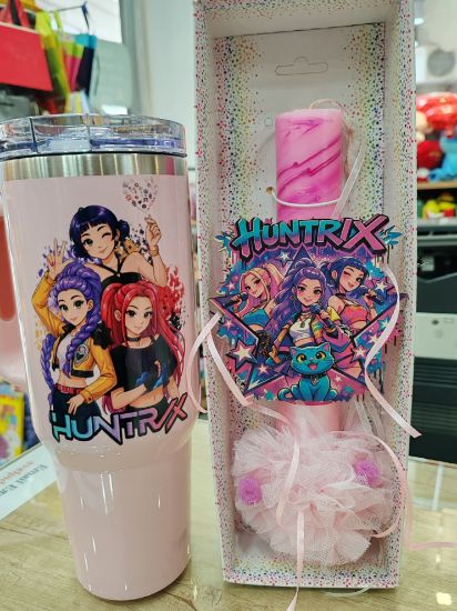 Εικόνα της σετ ποτήρι θερμός και λαμπάδα- κορίτσια 2