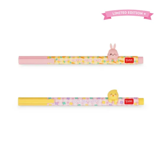 Εικόνα της Set of 2 Gel Pens with Animal Decoration - Lovely Friends - Happy Easter