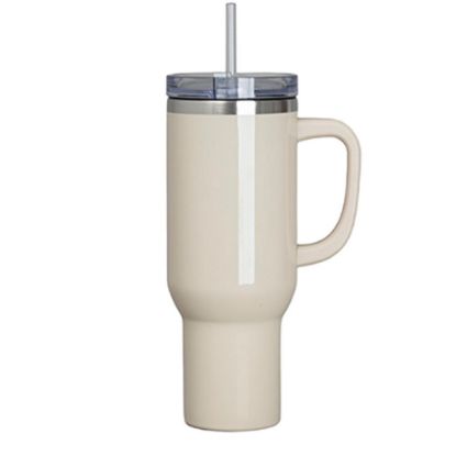 Εικόνα της Travel Tumbler 1200ml (BEIGE gloss) Plastic Handle