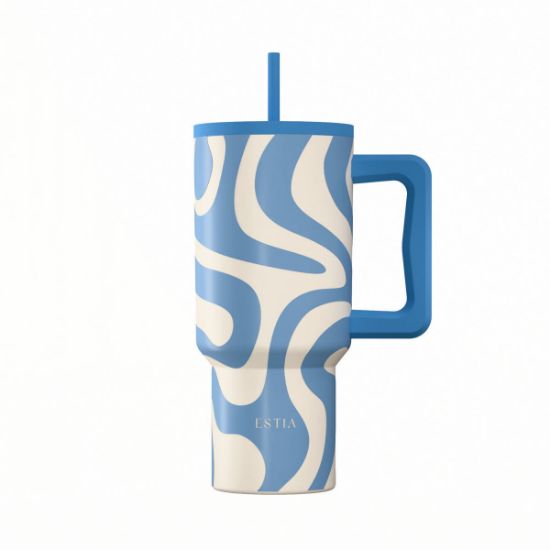 Εικόνα της ΘΕΡΜΟΣ STRAW TUMBLER XL SAVE THE AEGEAN 900ml OCEAN WAVES