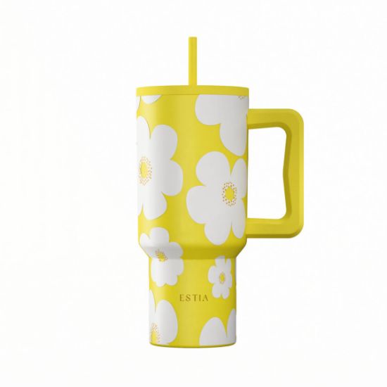 Εικόνα της ΘΕΡΜΟΣ STRAW TUMBLER XL SAVE THE AEGEAN 900ml YELLOW DAISY