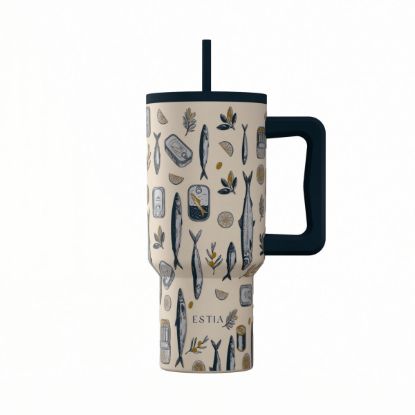 Εικόνα της ΘΕΡΜΟΣ STRAW TUMBLER XL SAVE THE AEGEAN 900ml SALT LIFE