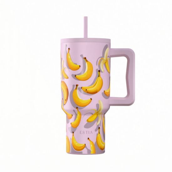 Εικόνα της ΘΕΡΜΟΣ STRAW TUMBLER XL SAVE THE AEGEAN 900ml BANANA MOOD