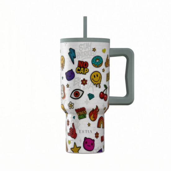 Εικόνα της ΘΕΡΜΟΣ STRAW TUMBLER XL SAVE THE AEGEAN 900ml URBAN VIBES