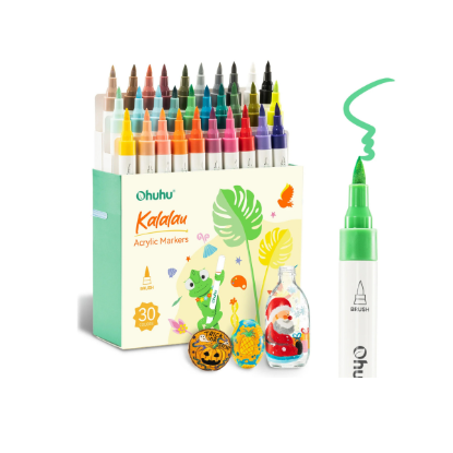Εικόνα της Ohuhu Acrylic Markers Cotton-Core Σετ 30 Ακρυλικών Μαρκαδόρων Kalalau Brush