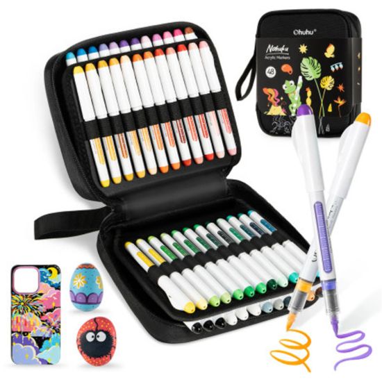 Εικόνα της Ohuhu Direct-ink Acrylic Markers Nahuku Σετ 48 Ανεξίτηλων Ακρυλικών Μαρκαδόρων