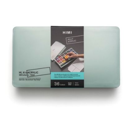 Εικόνα της HIMI Twin Cup Jelly Acrylic Σετ 36 Χρωμάτων (Pearl Green Case)