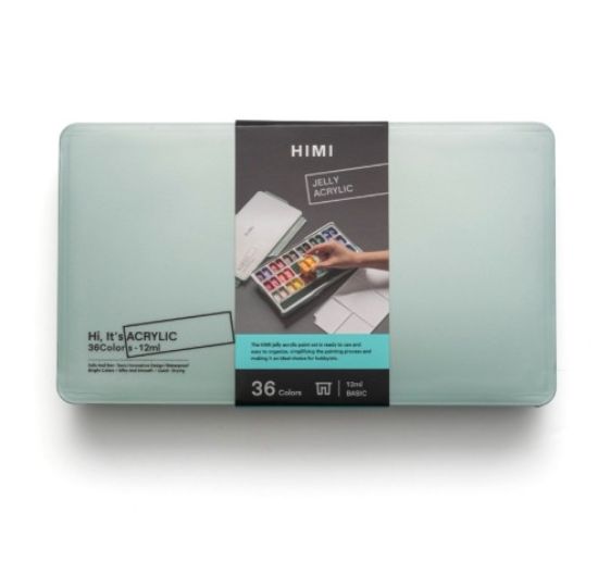 Εικόνα της HIMI Twin Cup Jelly Acrylic Σετ 36 Χρωμάτων (Pearl Green Case)