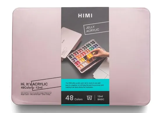Εικόνα της HIMI Twin Cup Jelly Acrylic Σετ 48 Χρωμάτων (Pearl Pink Case)