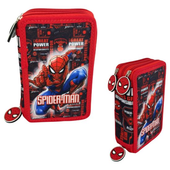 Εικόνα της Κασετίνα τριπλή spiderman γεμάτη