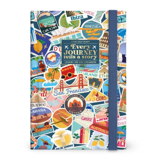 Εικόνα της 16-Month Daily Photo Diary for 2026/2027 - Travel Stickers - Medium