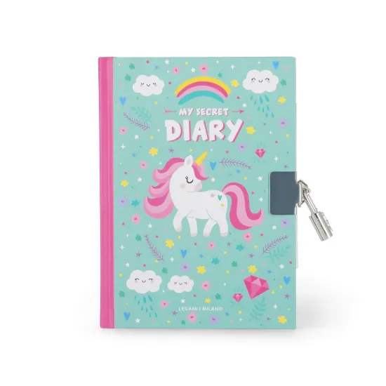 Εικόνα της Secret Diary with Padlock and Illustrated Hard Cover - Unicorn - My Secret Diary