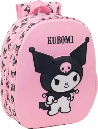 Εικόνα της Hello Kitty Kuromi 3D Σχολική Τσάντα Πλάτης Νηπιαγωγείου Ροζ