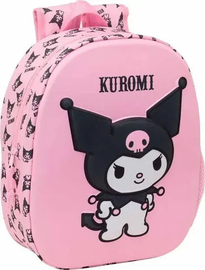 Εικόνα της Hello Kitty Kuromi 3D Σχολική Τσάντα Πλάτης Νηπιαγωγείου Ροζ