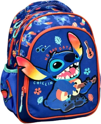 Εικόνα της Τσάντα Πλάτης Νηπιαγωγείου Stitch με Θήκη για Παγούρι